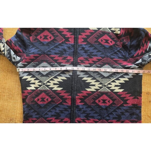 Wrangler Aztec multi color long sleeve zip up sweater men's size large - Picture 8 of 10